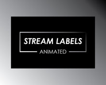 Load image into Gallery viewer, ANIMATED TWITCH STREAM LABELS Black White Gradient - Set of 8
