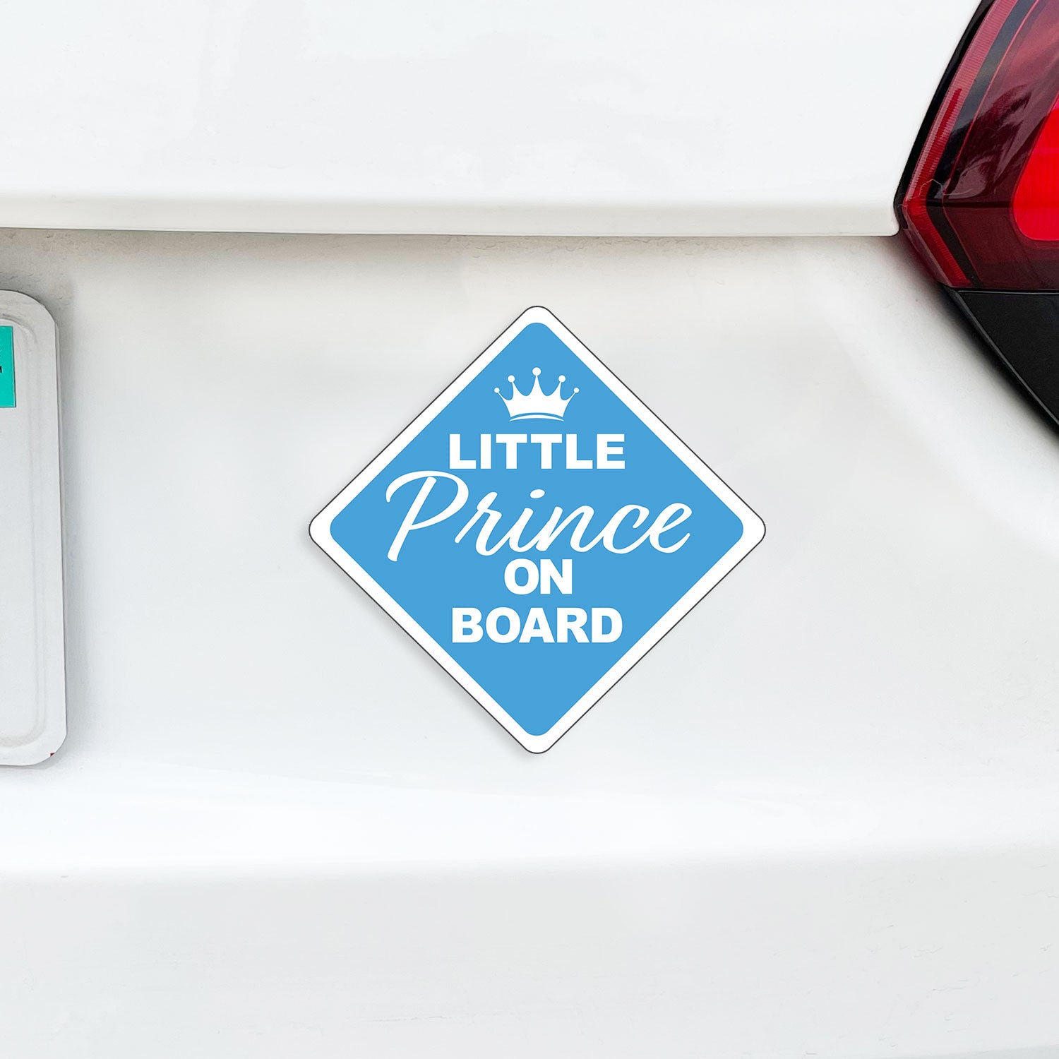 Little Prince on Board or Princes Baby On Board Caution Magnet w/ Crown - Several Colors Available