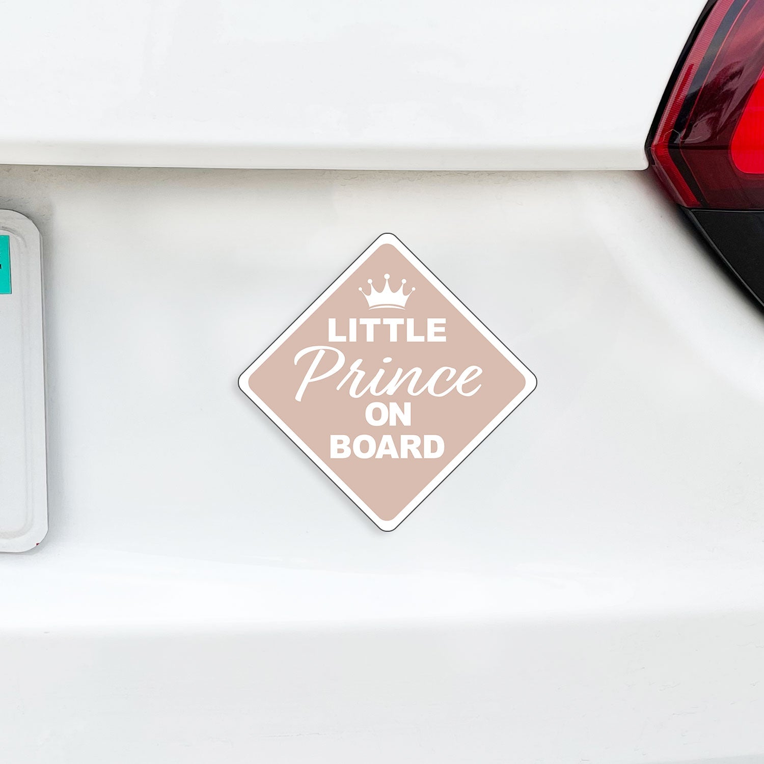 Little Prince on Board or Princes Baby On Board Caution Magnet w/ Crown - Several Colors Available