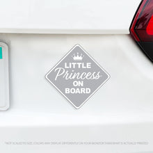 Load image into Gallery viewer, Little Princess on Board or Princesses Baby On Board Caution Magnet w/ Tiara Crown - Several Colors Available
