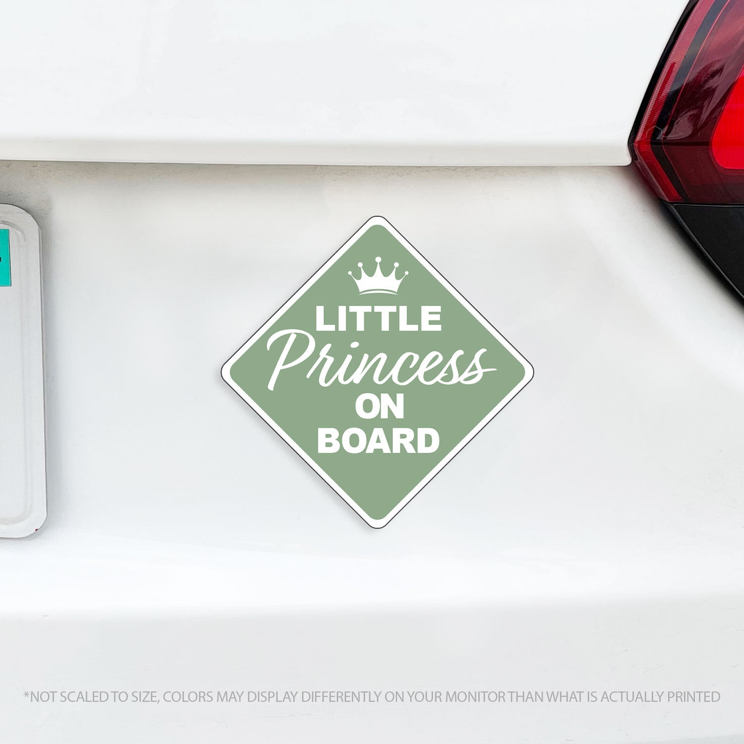 Little Princess on Board or Princesses Baby On Board Caution Magnet w/ Tiara Crown - Several Colors Available