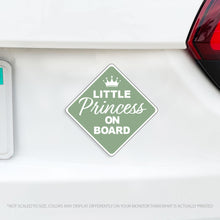 Load image into Gallery viewer, Little Princess on Board or Princesses Baby On Board Caution Magnet w/ Tiara Crown - Several Colors Available
