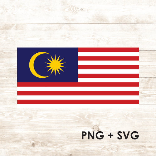 Malaysian Flag - Flag of Malaysia - SVG + PNG - Digital Download-Digital Download-Too Sweet SVGs