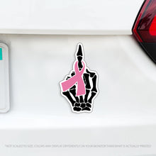 Load image into Gallery viewer, F Cancer Middle Finger Skeleton Hand Fuck Cancer Magnet - Several Ribbon Colors
