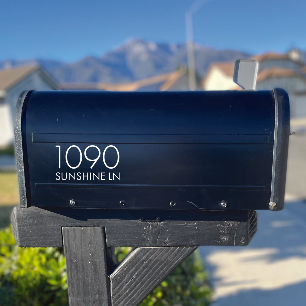 Modern Mailbox Numbers Design Mailbox Decal and Street Name Vinyl Decal