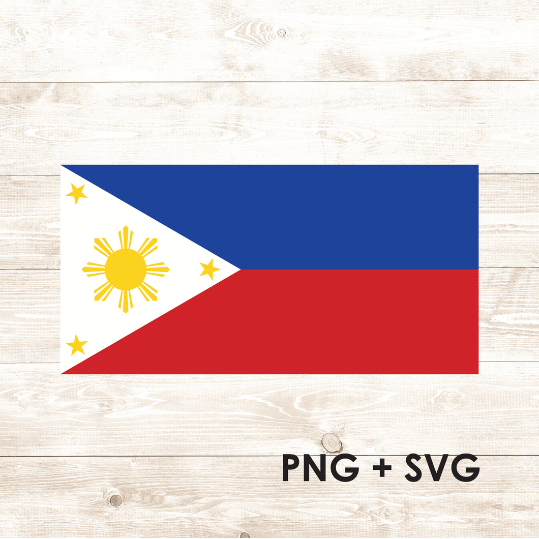 Philippines Flag - Filipino - SVG + PNG - Digital Download-Digital Download-Too Sweet SVGs