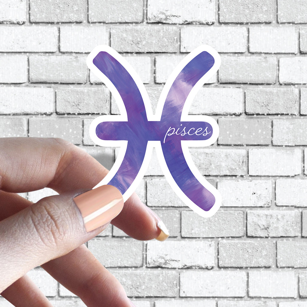 Zodiac Sign Sticker - w/ Cute Cursive Writing