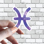 Zodiac Sign Sticker - w/ Cute Cursive Writing