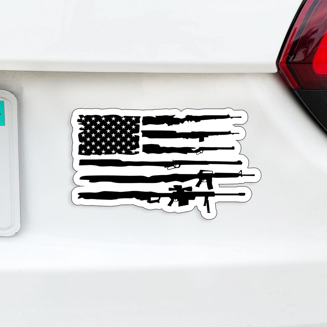 Gun Rifle American Flag Magnet