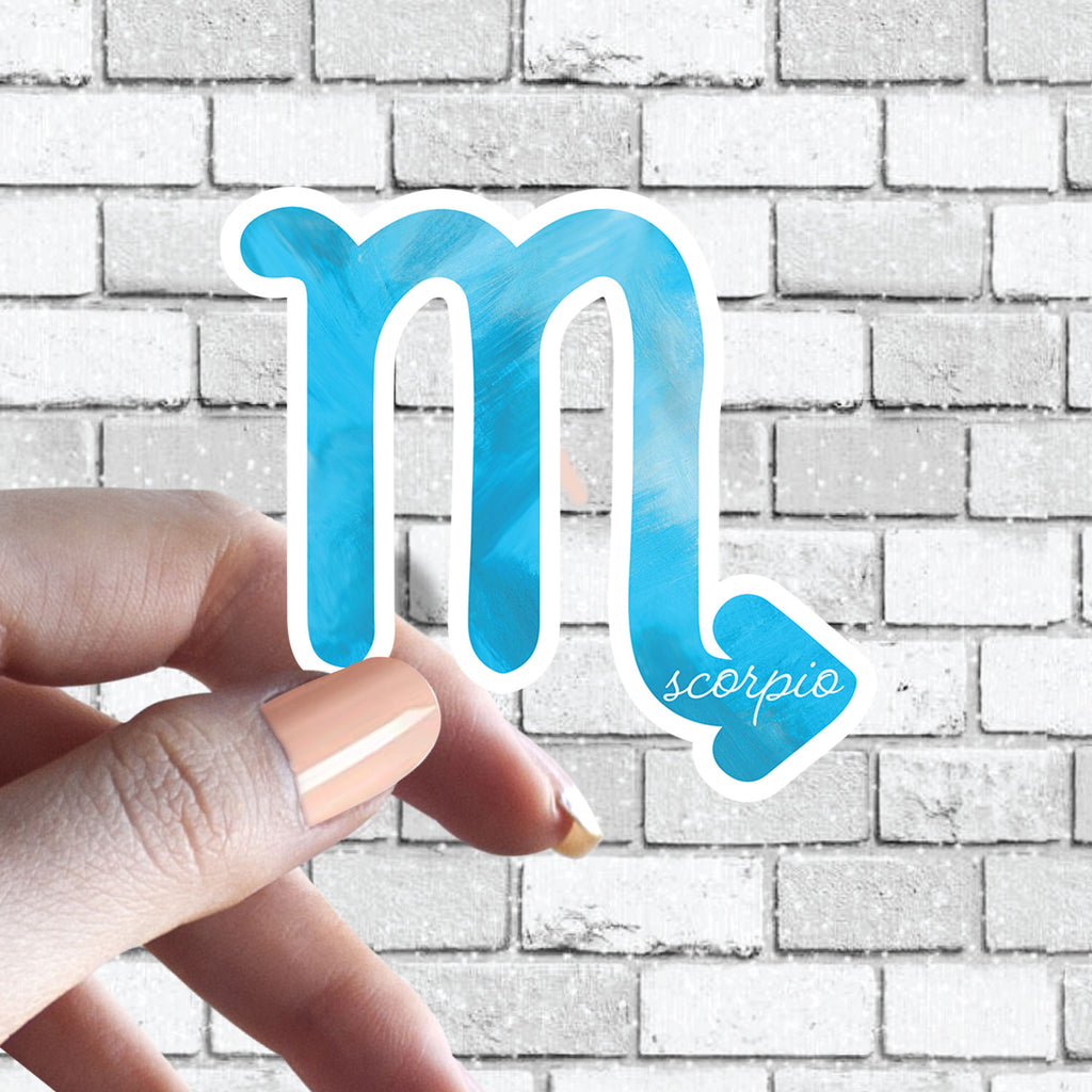 Zodiac Sign Sticker - w/ Cute Cursive Writing
