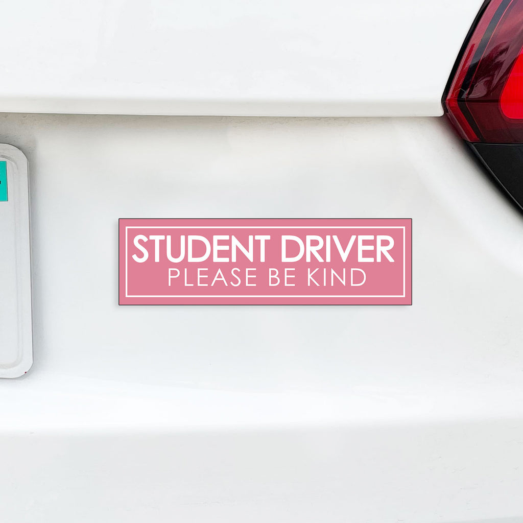 Student Driver Please Be Kind Magnet, Funny New Driver Car Magnet - Several Color Options Available