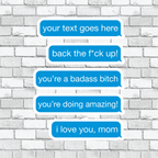 Blue Text Bubble "Insert Text" Custom Text Sticker - Funny Text Messages, Sayings