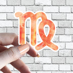 Zodiac Sign Sticker - w/ Cute Cursive Writing