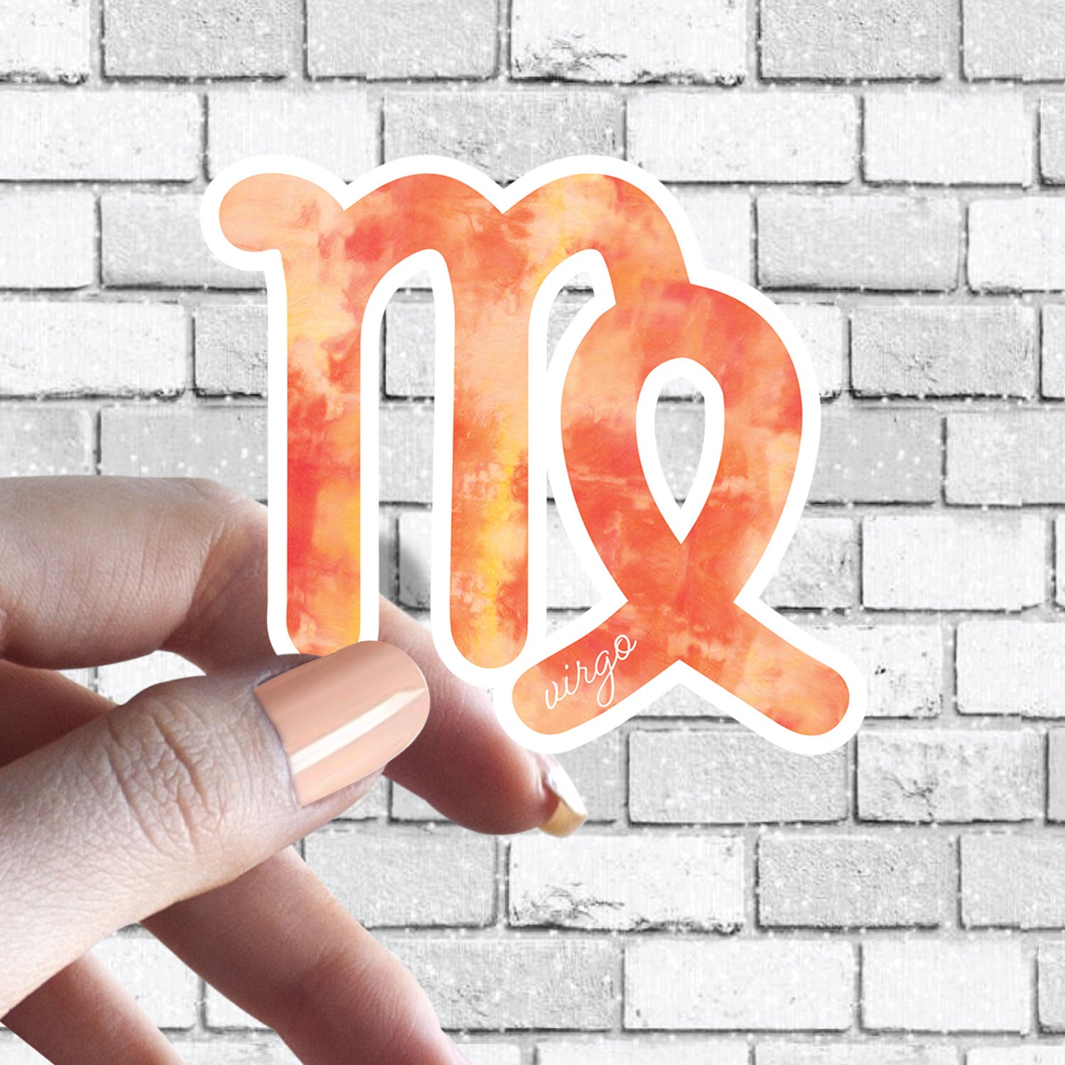 Zodiac Sign Sticker - w/ Cute Cursive Writing