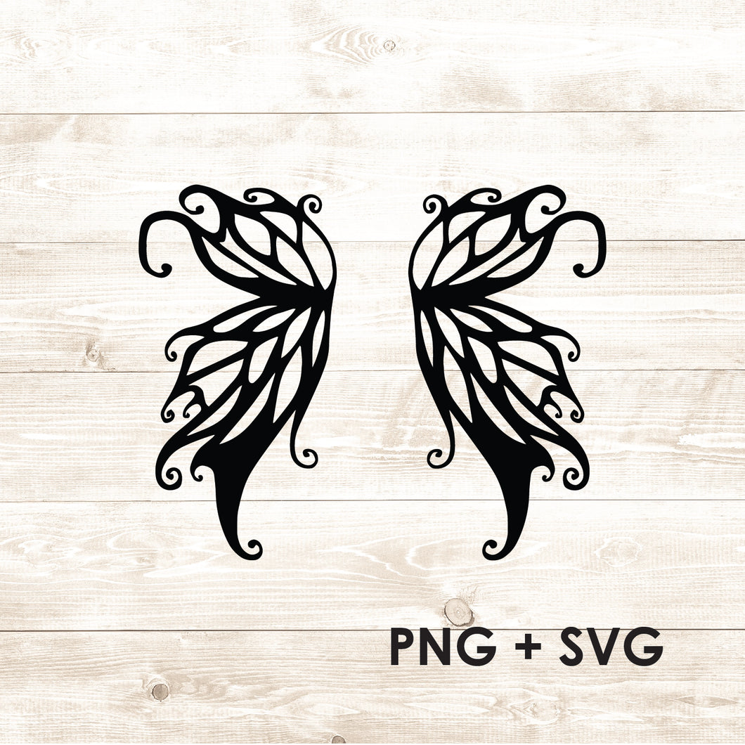 Fairy Wings - Butterfly Wings - SVG + PNG - Digital Download