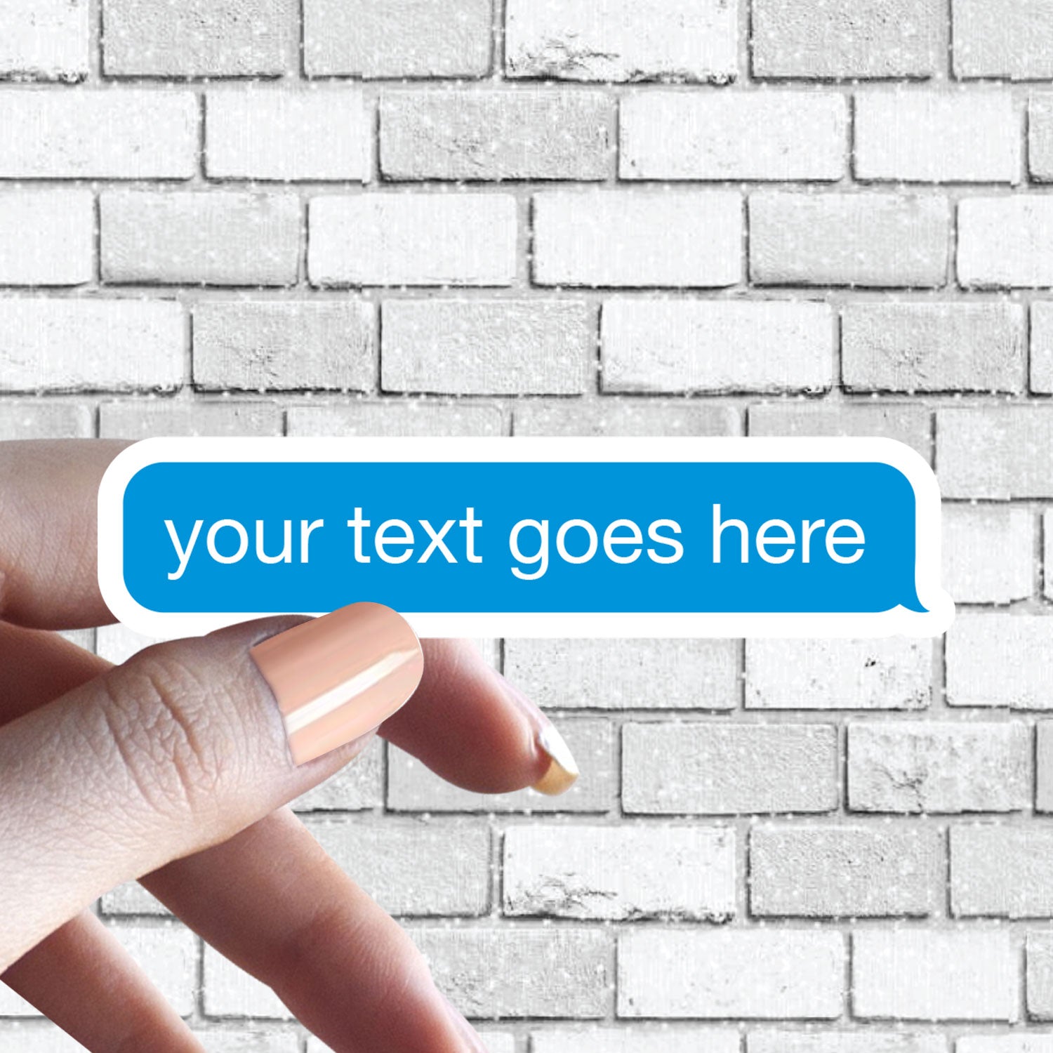 Blue Text Bubble "Insert Text" Custom Text Sticker - Funny Text Messages, Sayings