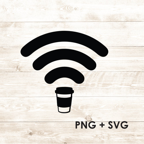 Wifi - Wifi Coffee - Coffee Shop Wifi - SVG + PNG - Digital Download-Digital Download-Too Sweet SVGs