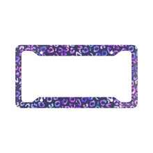 Load image into Gallery viewer, Cheetah Neon Leopard Vibrant Watercolor Checkered Pattern Boxes Squares License Plate Frame
