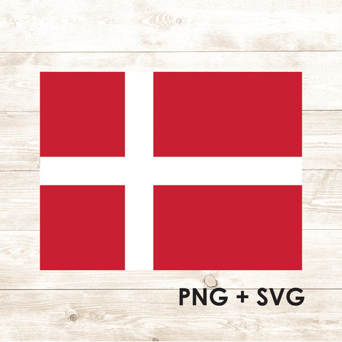 Denmark Flag - Danish Flag - SVG + PNG - Digital Download-Digital Download-Too Sweet SVGs