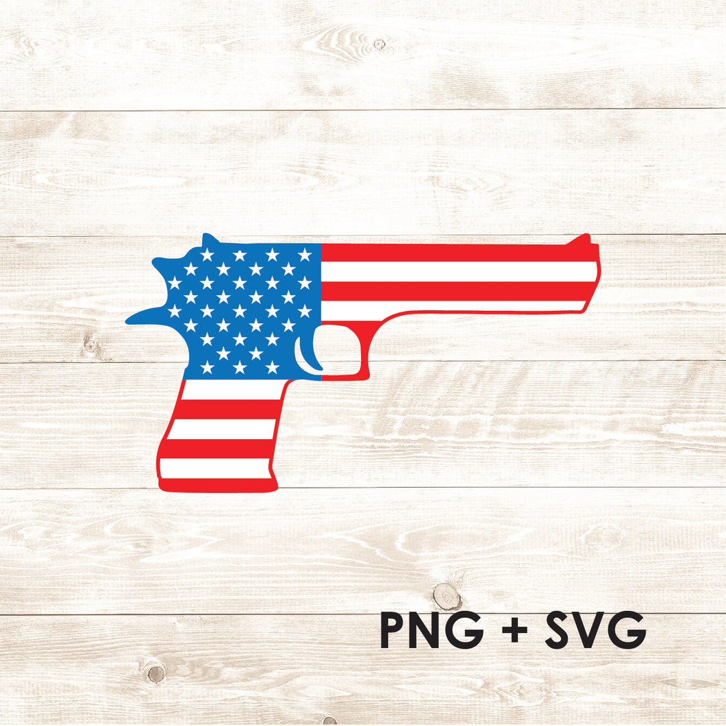 Desert Eagle Flag - USA Colors - American Flag - SVG + PNG - Digital Download-Digital Download-Too Sweet SVGs