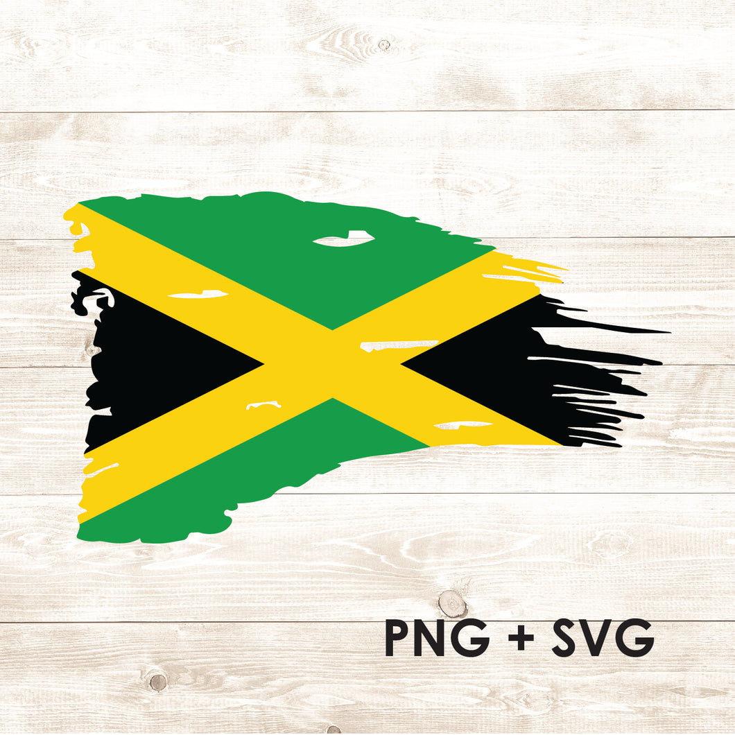 Distressed Jamaica Flag - The Jamaican Flag - SVG + PNG - Digital Download-Digital Download-Too Sweet SVGs