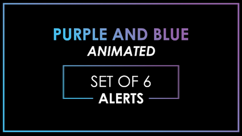 ANIMATED ALERTS Blue Purple Neon Notification Alert Overlay-Twitch-Too Sweet SVGs