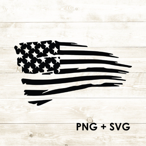 Tattered American Flag - Curved - SVG + PNG - Digital Download-Digital Download-Too Sweet SVGs