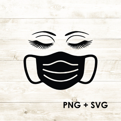 Pretty Girl Eyelash Mask - SVG + PNG - Digital Download-Digital Download-Too Sweet SVGs