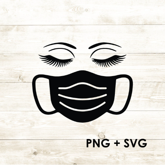 Pretty Girl Eyelash Mask - SVG + PNG - Digital Download-Digital Download-Too Sweet SVGs