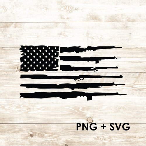 Distressed Gun Rifles American Flag - SVG + PNG - Digital Download-Digital Download-Too Sweet SVGs