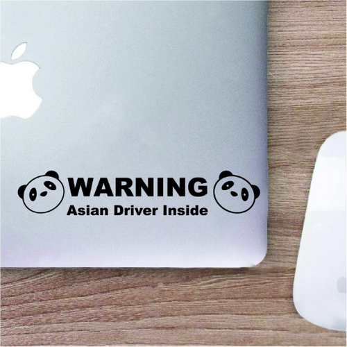 Warning Asian Driver Inside Decal-Decal-Too Sweet SVGs