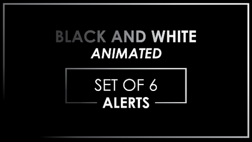 ANIMATED ALERTS Black White Gradient Notification Alert Overlay-Twitch-Too Sweet SVGs