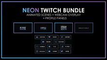 Load image into Gallery viewer, NEON Twitch Purple Blue BUNDLE-Twitch-Too Sweet SVGs
