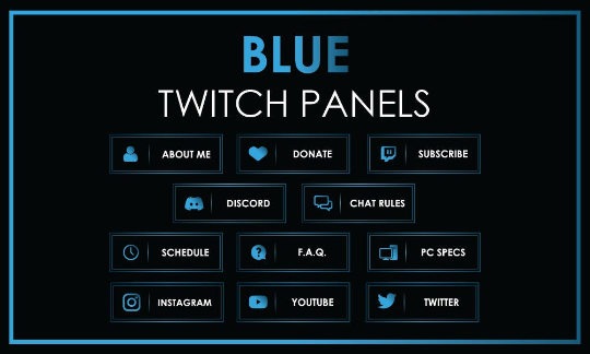 11 Blue Minimalistic Minimal - Twitch Profile Panels Set-Twitch-Too Sweet SVGs