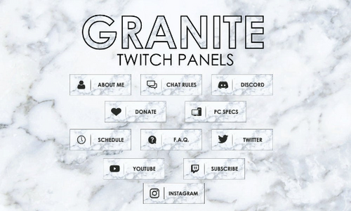 11 Granite White Stone - Twitch Profile Panels Set-Twitch-Too Sweet SVGs