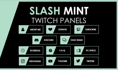 11 SLASH Mint - Twitch Profile Panels Set-Twitch-Too Sweet SVGs