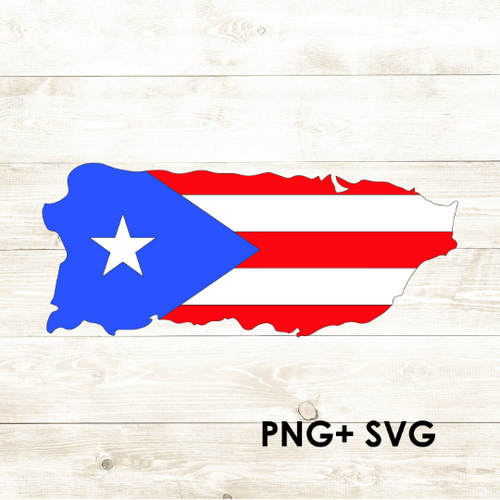 Puerto Rico Flag shaped in Puerto Rico - SVG + PNG - Digital Download-Digital Download-Too Sweet SVGs