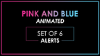 ANIMATED ALERTS Pink Blue Neon Notification Alert Overlay-Twitch-Too Sweet SVGs