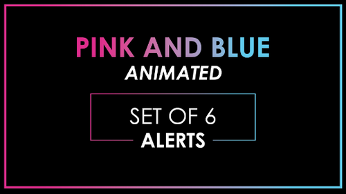 ANIMATED ALERTS Pink Blue Neon Notification Alert Overlay-Twitch-Too Sweet SVGs