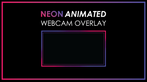 ANIMATED Red Blue Purple Neon Camera Webcam Overlay-Twitch-Too Sweet SVGs