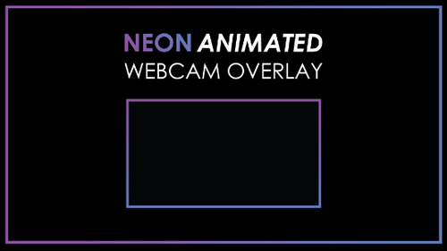 ANIMATED SINGLE Frame Blue Purple Neon Camera Webcam Overlay-Twitch-Too Sweet SVGs