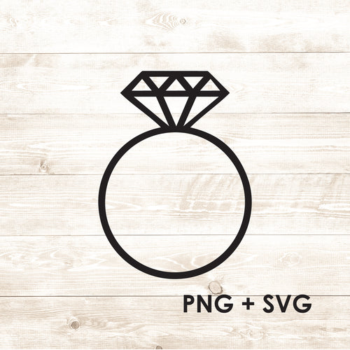 Engagement Ring - Wedding Ring - SVG + PNG - Digital Download-Digital Download-Too Sweet SVGs