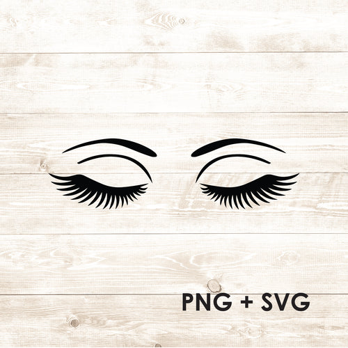 Pretty Girl Eyes and Eyelash - Eye - SVG + PNG - Digital Download-Digital Download-Too Sweet SVGs