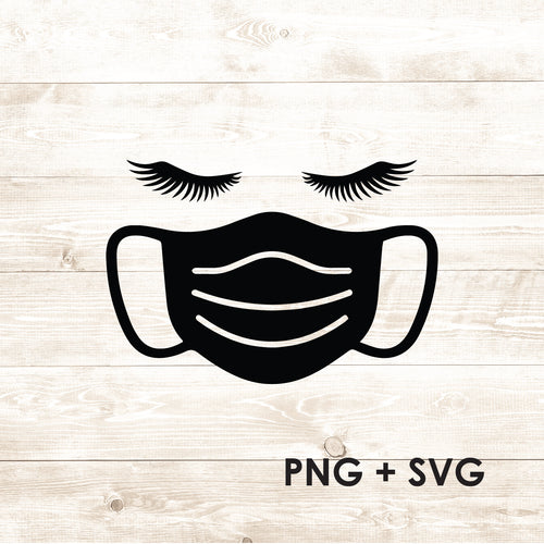 Pretty Girl Eyelash Mask - Lash and Mask - SVG + PNG - Digital Download-Digital Download-Too Sweet SVGs