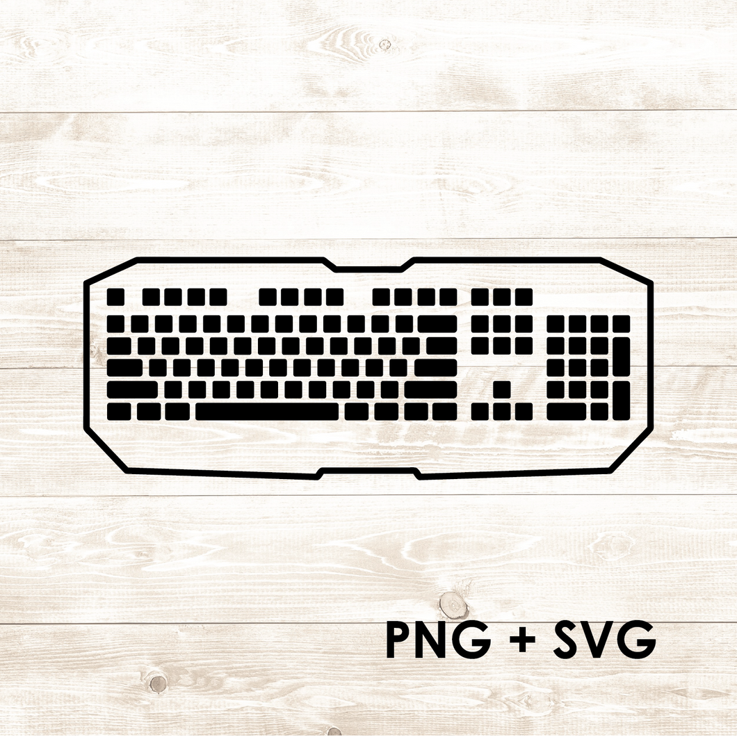 Gaming Keyboard - Office Keyboard - SVG + PNG - Digital Download-Digital Download-Too Sweet SVGs