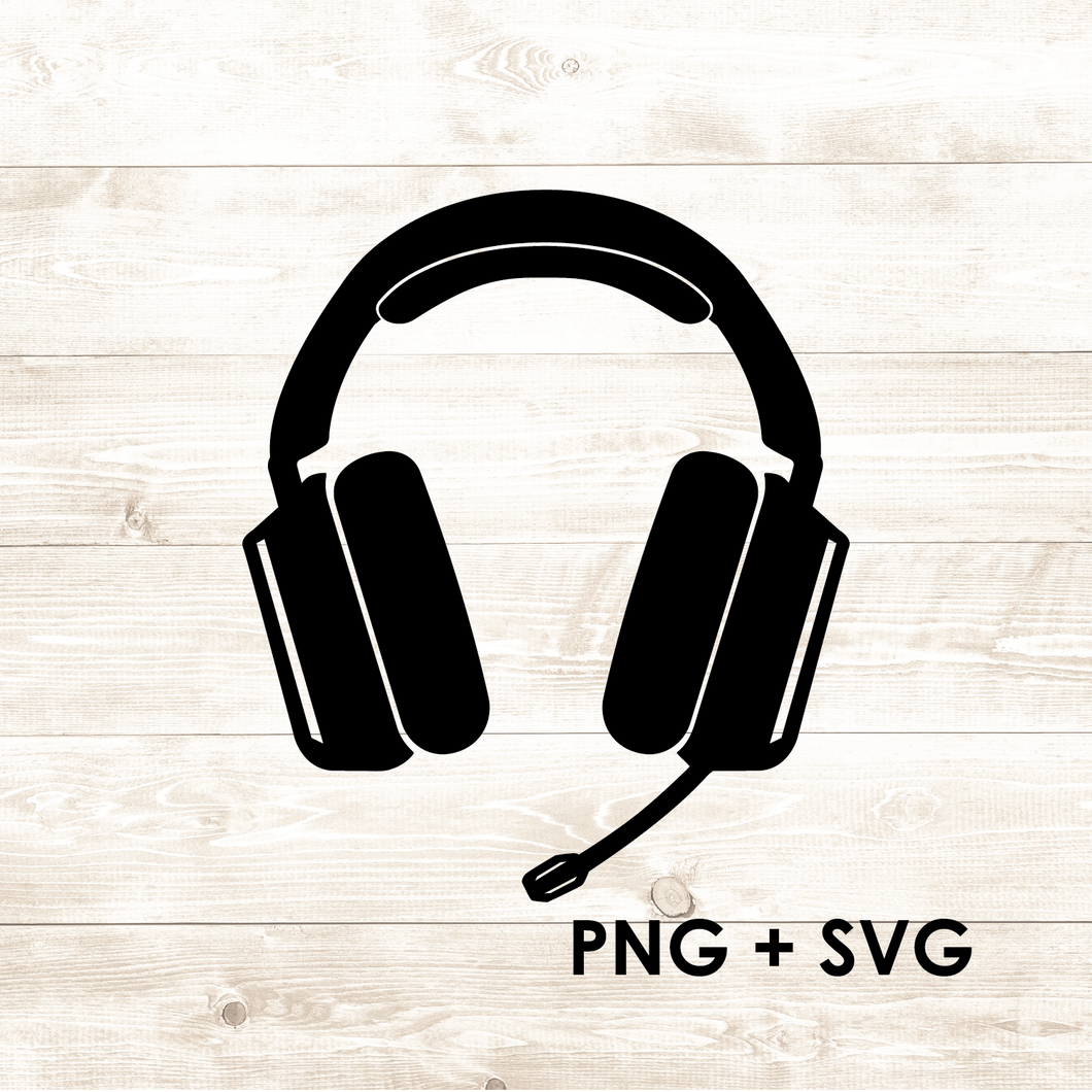 Gaming Headset - SVG + PNG - Digital Download-Digital Download-Too Sweet SVGs