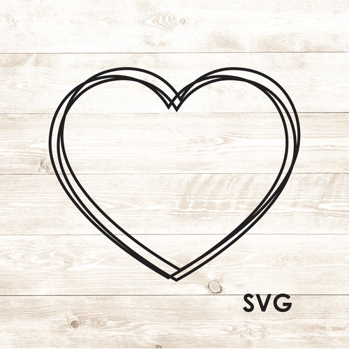 Simple Frame Heart Monogram - SVG - Digital Download-Digital Download-Too Sweet SVGs