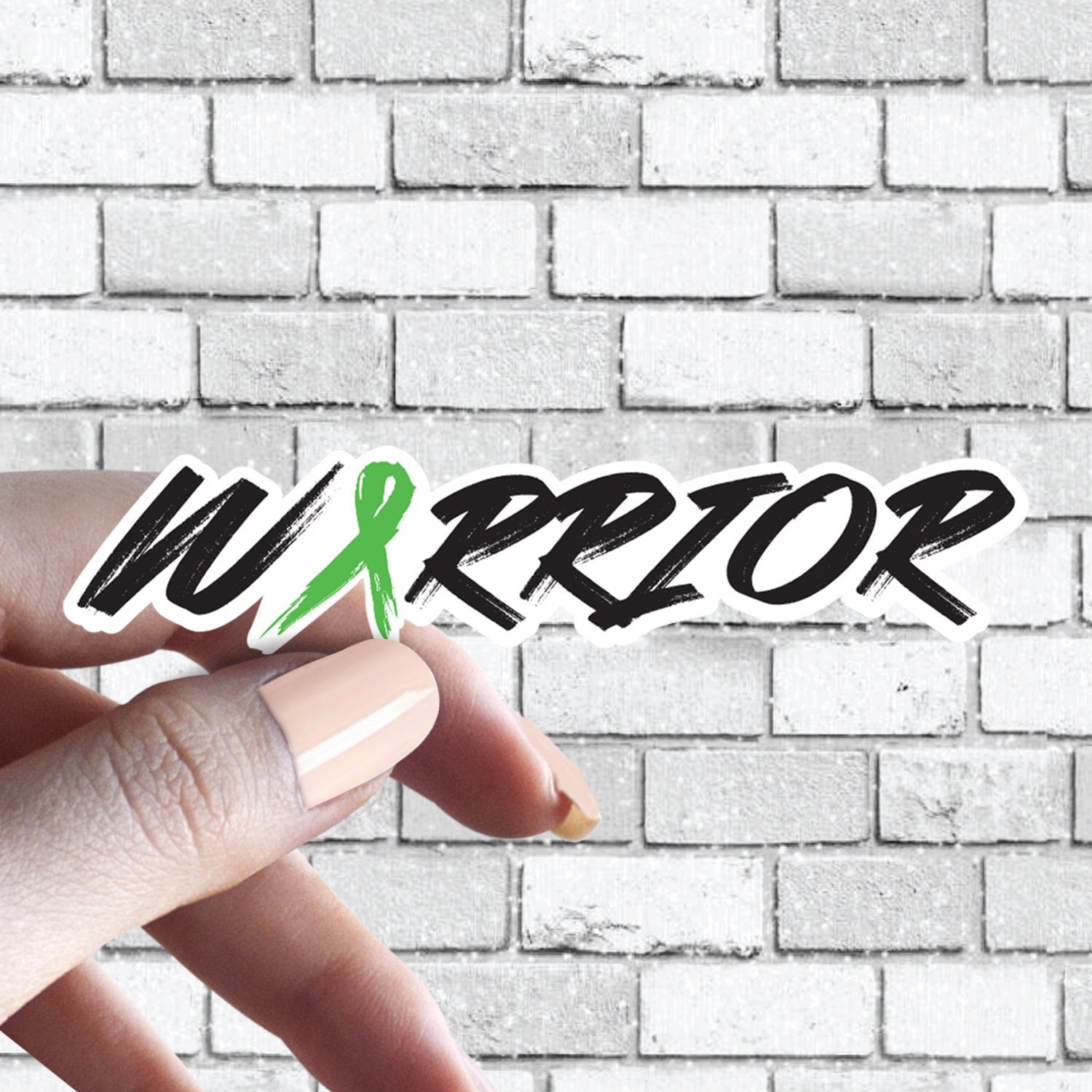 Gallbladder Cancer Green Ribbon Warrior Fighting or Survivor Sticker