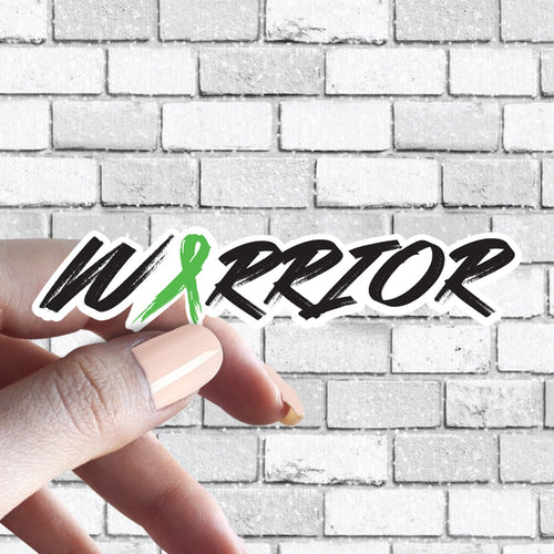 Gallbladder Cancer Green Ribbon Warrior Fighting or Survivor Sticker