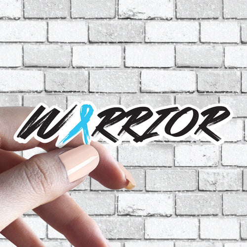 Prostate Cancer Blue Ribbon Warrior Fighting or Survivor Sticker